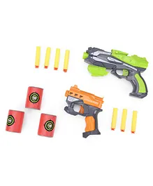 Soft Bullet Gun With Darts Pack of 2 - Green Orange