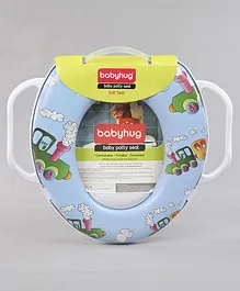 Babyhug Soft Potty Seat With Handle Vehicle Print - Blue