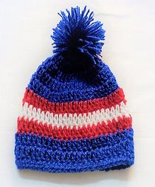 Knits & Knots Solid Pom Pom Detail Cap - Navy Blue Knits & Knots Solid Pom Pom Detail Cap - Navy Blue