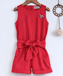 Soul Fairy Tie Up Front Pocket Sleeveless Jumpsuit - Red Soul Fairy Tie Up Front Pocket Sleeveless Jumpsuit - Red