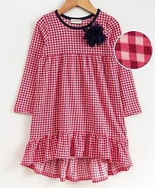 Crayonflakes Checkered Full Sleeves Dress - Red Crayonflakes Checkered Full Sleeves Dress - Red