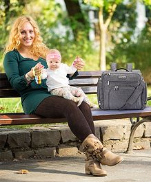 Babyhug Multipurpose Backpack Style Diaper Bag - Grey
