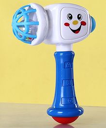 Zoe Hammer Shaped Rattle Toy - White Blue
