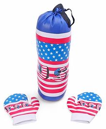 Kids Boxing Set USA Flag Print - Blue