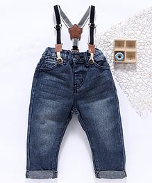 Fox Baby Jeans With Suspenders - Blue Fox Baby Jeans With Suspenders - Blue