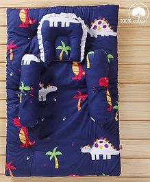 Babyhug Bedding Set Dino Print - Navy