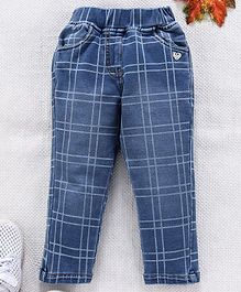 Little Kangaroos Full Length Check Denim Jeggings - Light Blue Little Kangaroos Full Length Check Denim Jeggings - Light Blue
