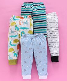 Kidi Wav Animals Print Full Length Pack Of 4 Pyjama - Blue Kidi Wav Animals Print Full Length Pack Of 4 Pyjama - Blue
