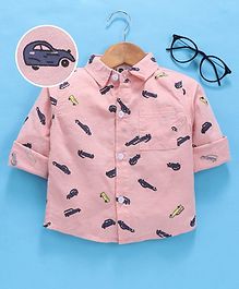 Lekeer Kids Full Sleeves Shirt Cars Print - Pink Lekeer Kids Full Sleeves Shirt Cars Print - Pink