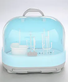 2 in 1 Bottle Drying Rack With Storage Box - Blue
