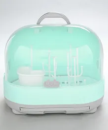 2 in 1 Bottle Drying Rack With Storage Box - Green