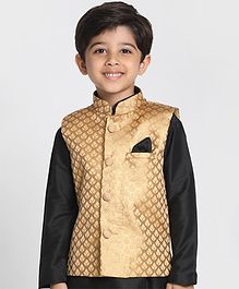 JBN Creation Sleeveless Brocade Jacket - Golden JBN Creation Sleeveless Brocade Jacket - Golden
