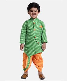 BownBee Leheriya Print Full Sleeves Kurta With Dhoti - Green BownBee Leheriya Print Full Sleeves Kurta With Dhoti - Green