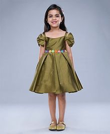 Jelly Jones Half Bow Sleeves Flower Lace Detailed Dress - Green Jelly Jones Half Bow Sleeves Flower Lace Detailed Dress - Green