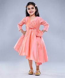 Jelly Jones Big Sequin Bow Detailed Three Fourth Sleeves Dress - Peach Jelly Jones Big Sequin Bow Detailed Three Fourth Sleeves Dress - Peach