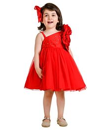 Jelly Jones Diamond Detailed Flower Theme Sleeveless Dress - Red Jelly Jones Diamond Detailed Flower Theme Sleeveless Dress - Red