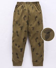 Doreme Full Length Lounge Pant Leaf Print - Brown Doreme Full Length Lounge Pant Leaf Print - Brown