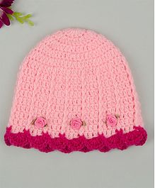 Buttercup from KnittingNani Little Flower Applique Frill Cap - Pink Buttercup from KnittingNani Little Flower Applique Frill Cap - Pink