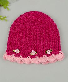 Buttercup from KnittingNani Little Flower Applique Frill Cap - Pink Buttercup from KnittingNani Little Flower Applique Frill Cap - Pink