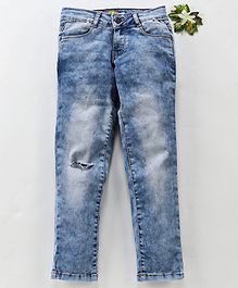 Vitamins Full Length Solid Jeans With Pocket - Blue Vitamins Full Length Solid Jeans With Pocket - Blue