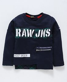 Tacos Raw Print Full Sleeves Tee - Navy Blue Tacos Raw Print Full Sleeves Tee - Navy Blue
