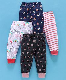 Kidi Wav Pack Of 4 Striped & Cartoon Printed Full Length Lounge Pants - Navy Blue Kidi Wav Pack Of 4 Striped & Cartoon Printed Full Length Lounge Pants - Navy Blue