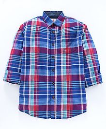 UFO Checkered Full Sleeves Shirt - Dark Blue UFO Checkered Full Sleeves Shirt - Dark Blue