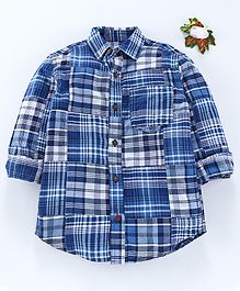 UFO Checked Full Sleeves Shirt - Navy Blue UFO Checked Full Sleeves Shirt - Navy Blue