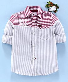 UFO Full Sleeves Striped Shirt - Red UFO Full Sleeves Striped Shirt - Red