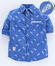 UFO Shoe Print Full Sleeves Shirt - Blue UFO Shoe Print Full Sleeves Shirt - Blue