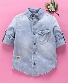 UFO Square Print Full Sleeves Shirt - Blue UFO Square Print Full Sleeves Shirt - Blue