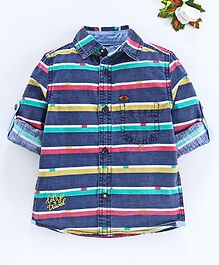 UFO Striped Full Sleeves Shirt - Navy Blue UFO Striped Full Sleeves Shirt - Navy Blue