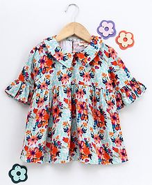 Hugsntugs Floral Print Half Sleeves Top - Multi Colour Hugsntugs Floral Print Half Sleeves Top - Multi Colour