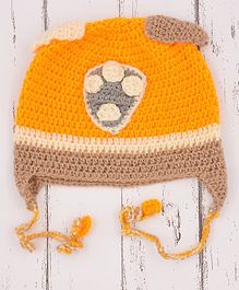 Love Crochet Art Dots Pattern Crochet Cap - Yellow Love Crochet Art Dots Pattern Crochet Cap - Yellow