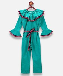 Lilpicks Couture Full Sleeves Solid Jumpsuit - Green Lilpicks Couture Full Sleeves Solid Jumpsuit - Green