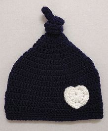 Knit Masters Heart Design Cap - Navy Blue Knit Masters Heart Design Cap - Navy Blue