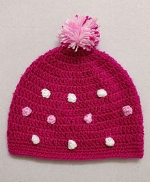 Knit Masters Pom Pom Detailed Cap - Pink Knit Masters Pom Pom Detailed Cap - Pink