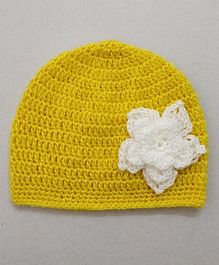 Knit Masters Flower Design Cap - Yellow Knit Masters Flower Design Cap - Yellow
