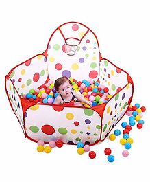 Kids Play Ball Pit & 50 Balls with Basketball Hoop - Multicolor