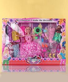 Fashion Doll Dress-up Playset With Accessories Multicolour - 24 Pieces