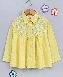 Hugsntugs Flower Embroidered Full Sleeves Top - Yellow Hugsntugs Flower Embroidered Full Sleeves Top - Yellow