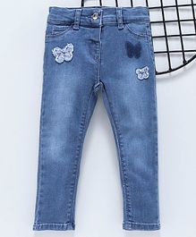 LC Waikiki Full Length Butterfly Patch Jeans - Blue LC Waikiki Full Length Butterfly Patch Jeans - Blue