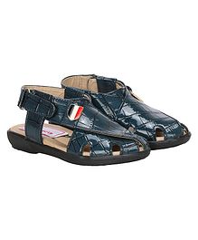 Buckled Up Velcro Closure Sandals - Blue Buckled Up Velcro Closure Sandals - Blue