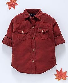 Gini & Jony Full Sleeves Corduroy Shirt - Maroon Gini & Jony Full Sleeves Corduroy Shirt - Maroon