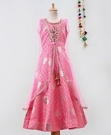 Betty By Tiny Kingdom Flower Embroidered Sleeveless Gown - Pink Betty By Tiny Kingdom Flower Embroidered Sleeveless Gown - Pink