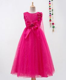 Betty By Tiny Kingdom Flower Applique Sleeveless Gown - Pink Betty By Tiny Kingdom Flower Applique Sleeveless Gown - Pink