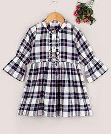Budding Bees Checkered Full Sleeves Shirt Dress - Multi Colour Budding Bees Checkered Full Sleeves Shirt Dress - Multi Colour