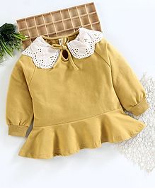 Superfie Full Sleeves Lace Detailed Frill Dress - Brown Superfie Full Sleeves Lace Detailed Frill Dress - Brown