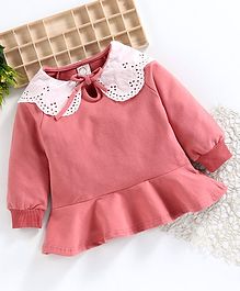 Superfie Full Sleeves Lace Detailed Frill Dress - Pink Superfie Full Sleeves Lace Detailed Frill Dress - Pink