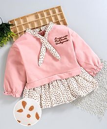Superfie Full Sleeves Tear Drop Printed Dress - Peach Superfie Full Sleeves Tear Drop Printed Dress - Peach